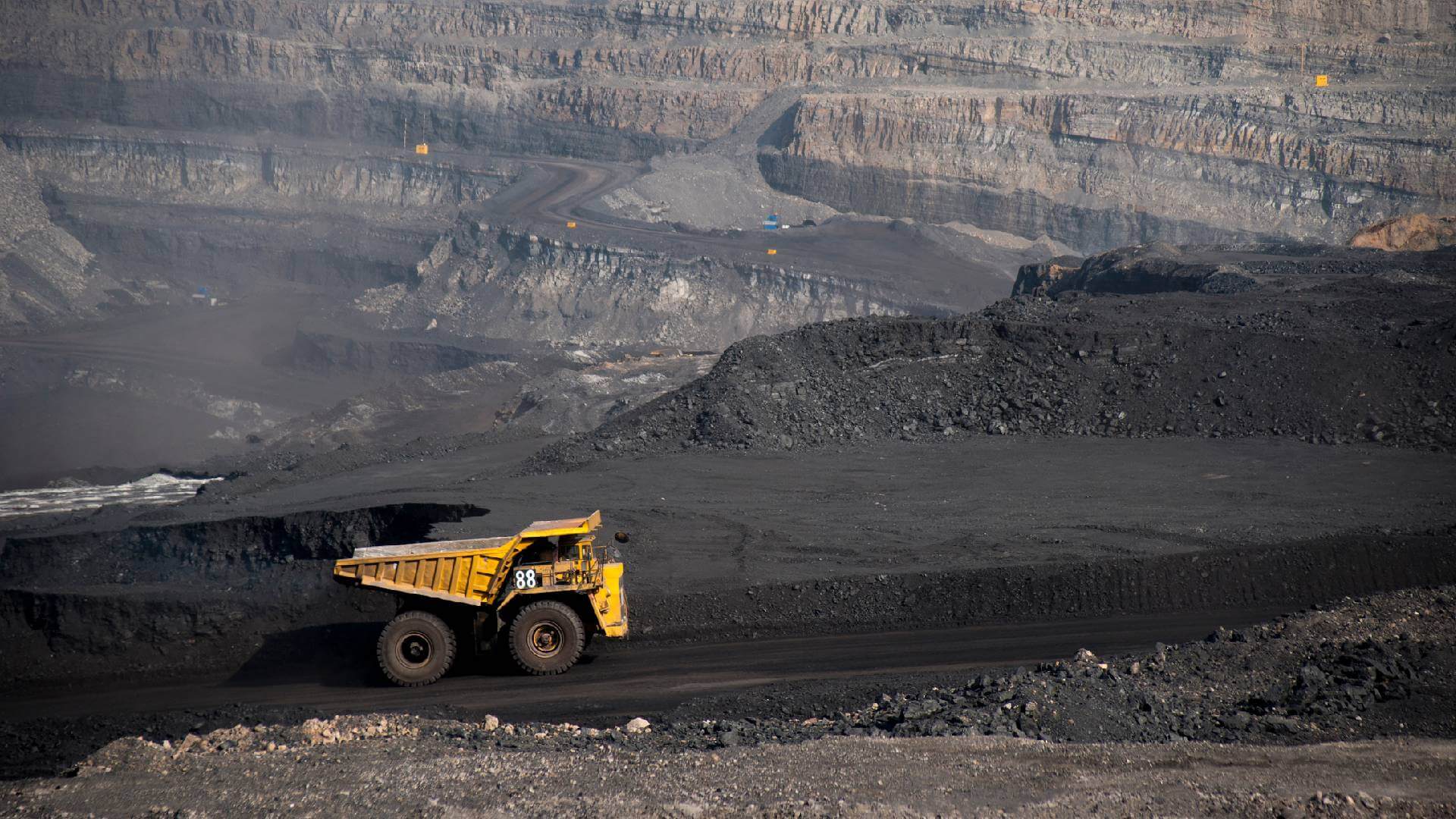 mining truck carrying coal in a coal mine