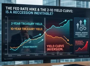 A computer screen showing the prospects of a yield curve inversion and associated market recession