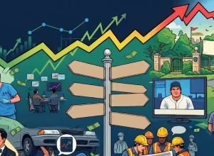 A collage of a dentist working on a patient, baseball player on TV, a Corvette, a waiter with a customer, and construction workers talking.