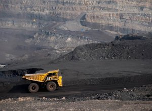 mining truck carrying coal in a coal mine