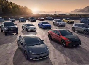 electric vehicles in a parking lot
