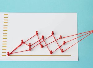 chart graphic with push pins and string